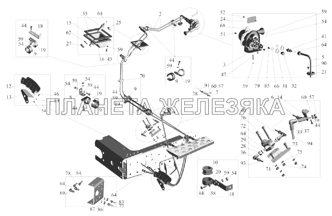 Установка передних модуляторов и присоединительной арматуры МАЗ-6303A3, 6303A5